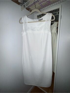 White Sleeveless Lace Midi Dress